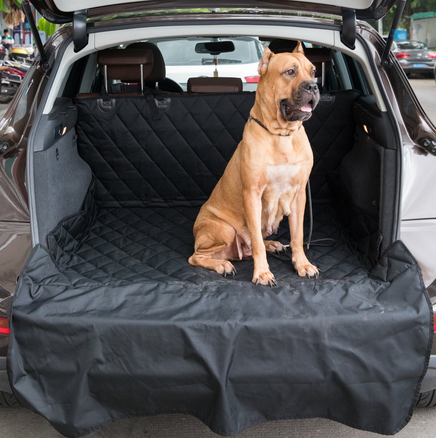 "SUV Pet Cargo Liner Trunk Cover Waterproof Non-Slip Washable Material, Extra Long Size Universal Fit with Bumper Flap 80"" x 52"" Protect Prevents Scratches Marks & Spills" - LEHADAR