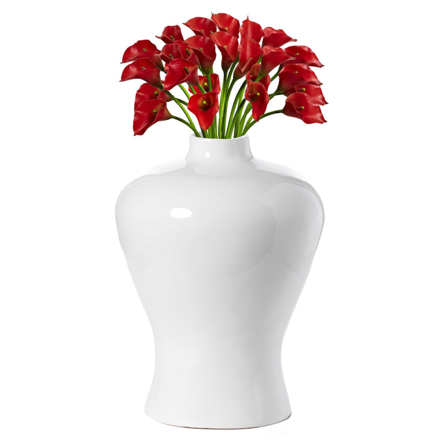 "Modern White Large Tabletop Centerpiece Flower Vase ,17.75""" - LEHADAR
