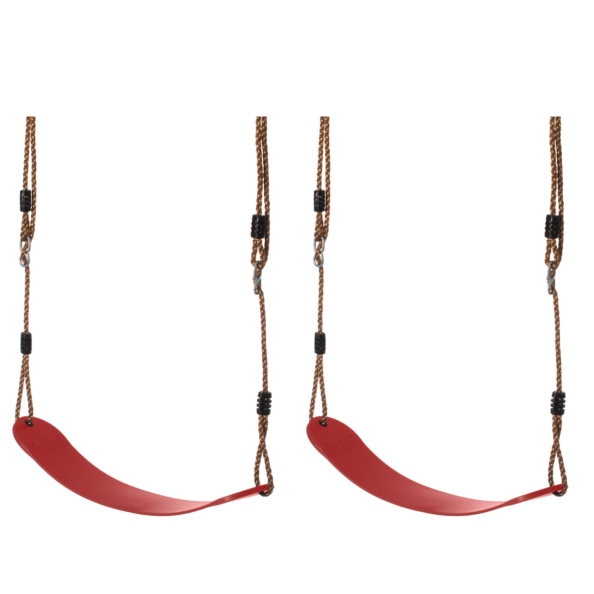 Outdoor Playground Kids Heavy Duty Swing Seat, EVA Belt Swing with Rope for All Ages, Red Set of 2 - LEHADAR