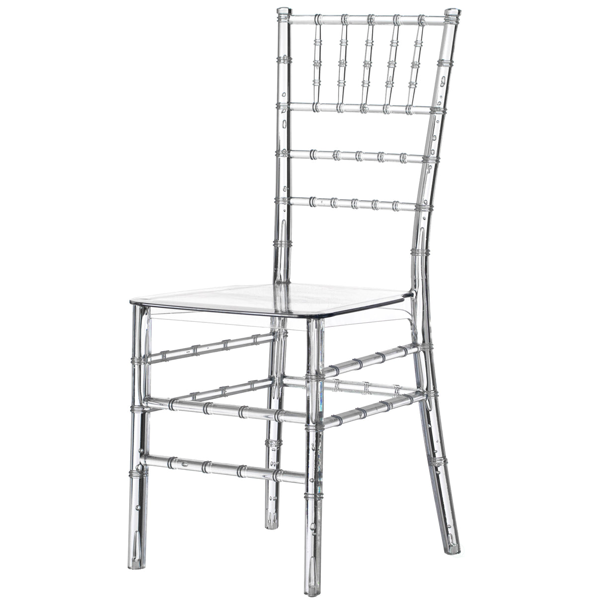 Modern Acrylic Stackable Chiavari Dining Chair, Clear Party Chair, Crystal Acrylic Chair for Events and Weddings, Single - LEHADAR