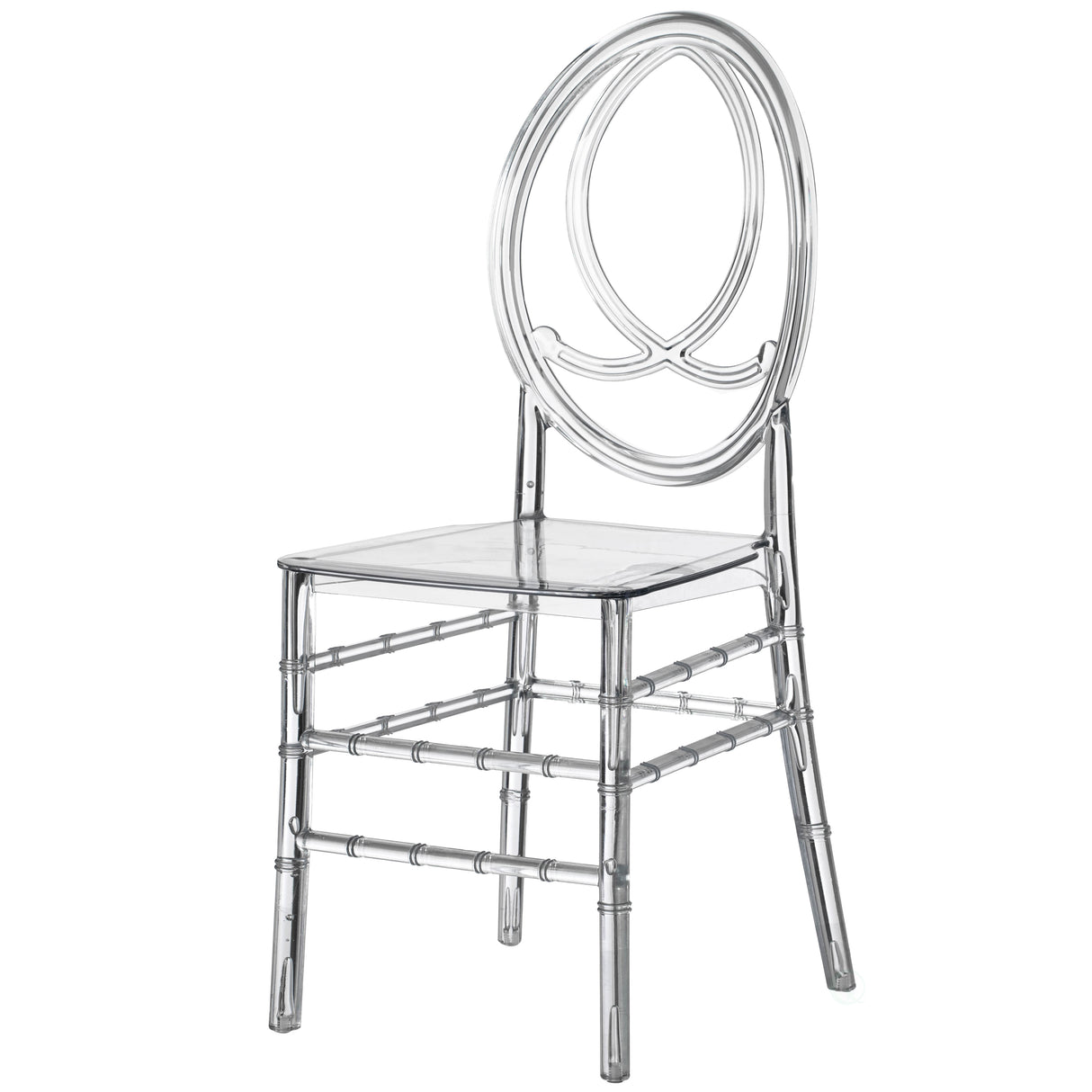 Modern Acrylic Phoenix Dining Chair, Stackable Transparent Party Chair, Crystal Clear Acrylic Chair for Events and Weddings, Single - LEHADAR