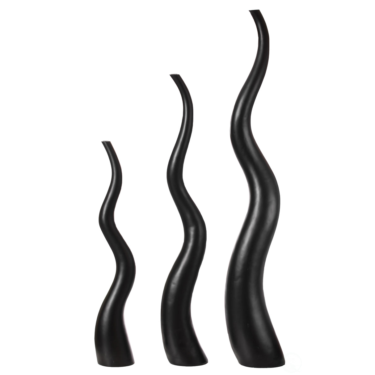 Tall Animal Horn Shape Floor Vase: Elegant Ceramic Black Accent for Entryway, Dining, or Living Room Decor - Distinctive Antler Design, Elegance, and Nature-Inspired Charm to Your Home, Set of 3 - LEHADAR