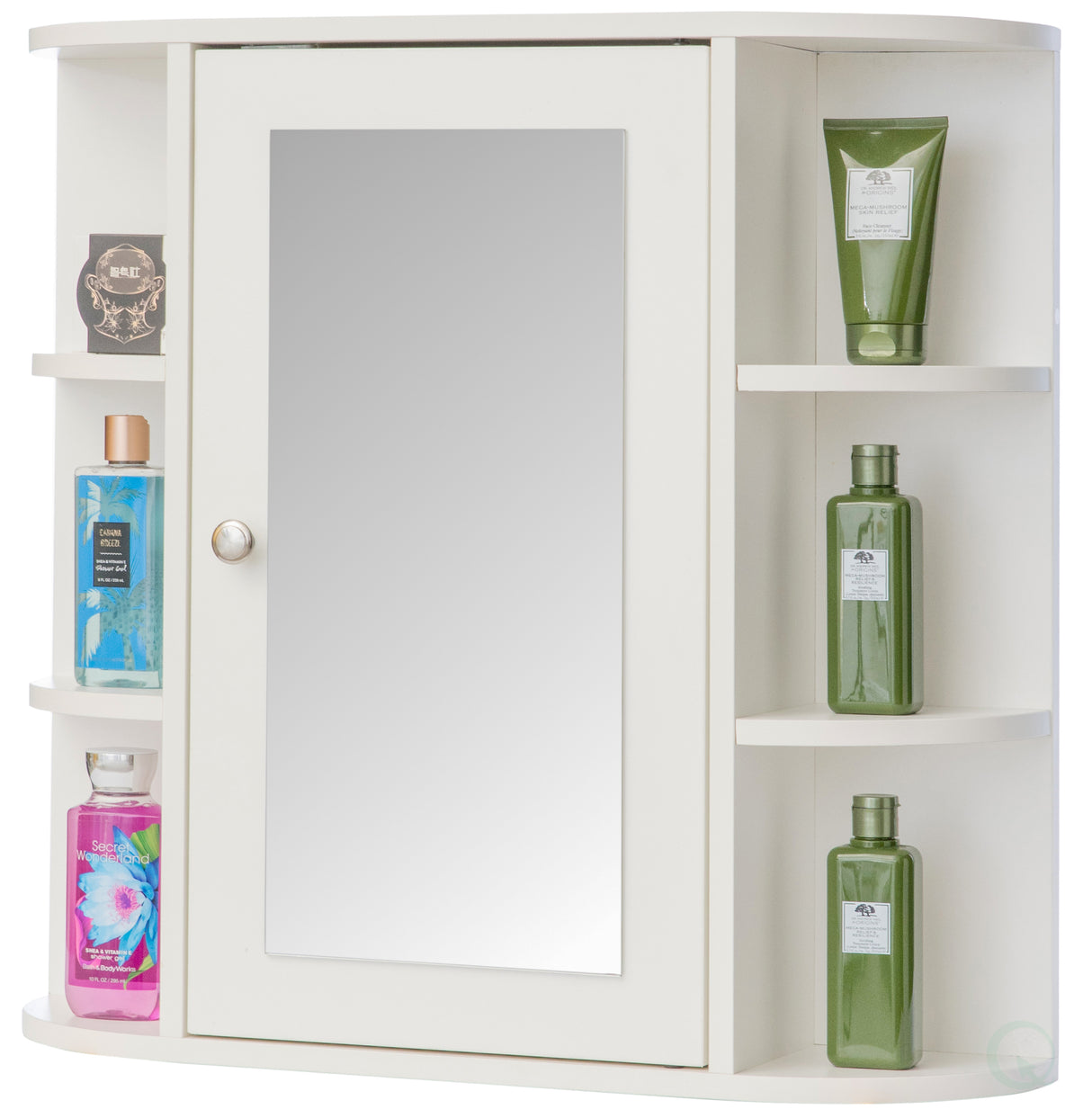 Fully Assembled and Ready for Installation Multifunctional White Wall Mount Medicine Cabinet with 4 Adjustable Inner Shelves and 6 Outer Shelves - Perfect as Bathroom Organizers and Storage - LEHADAR