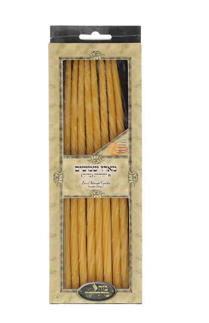 Pack Of 8 Shamashim Large Wax 10" (6*100) - LEHADAR