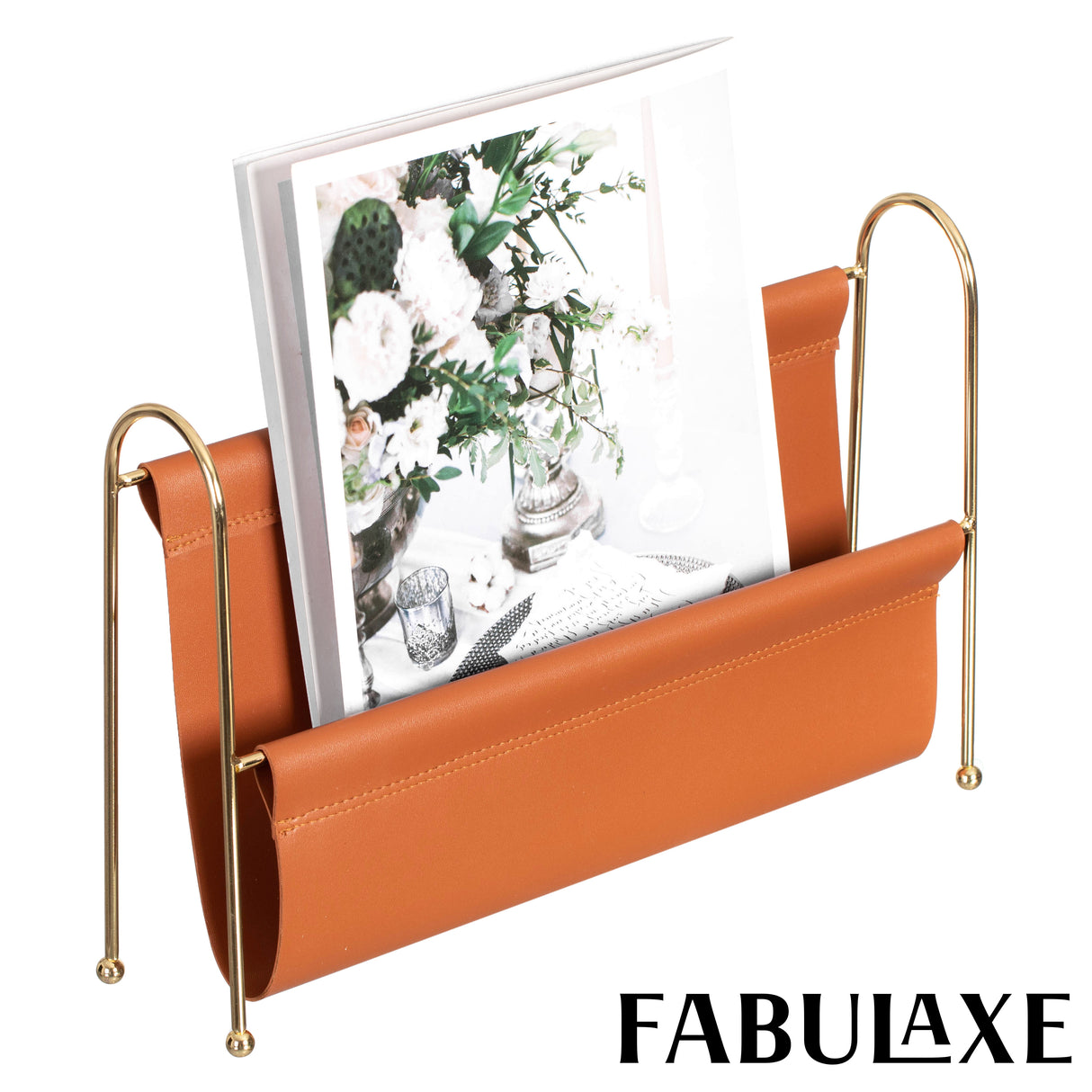 Fabulaxe 9-Inch Magazine Rack, Floor Standing Book Basket, Newspaper Holder and File Holders - Nursery Decor, Desk Accessory, Living Room and Guest Room Essentials, Home Office, and Waiting Areas - LEHADAR