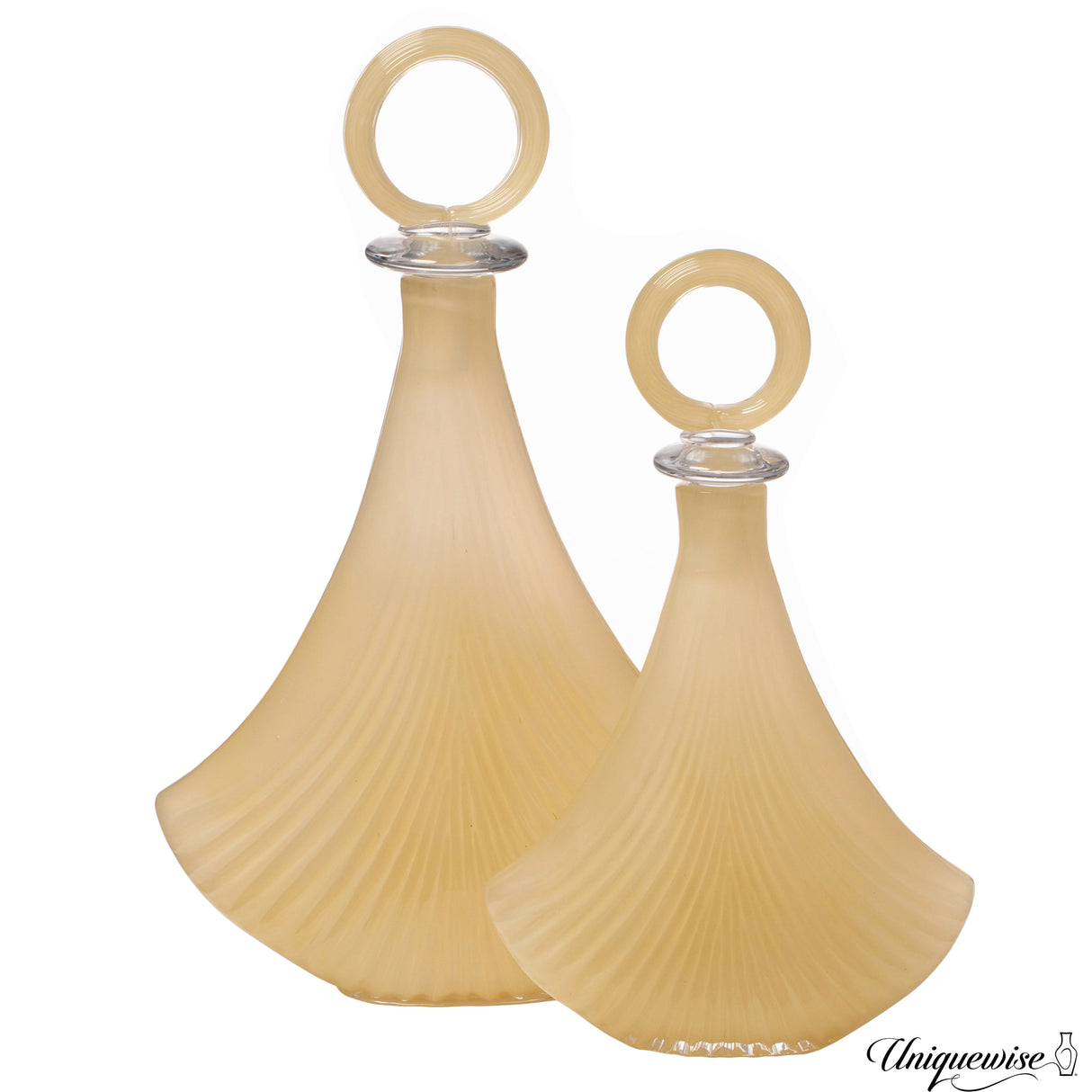 Unique 20-Inch and 16-Inch Decanter-Inspired Glass Vases - Ideal Centerpieces for Entryway Tables, Dining Tables, Living Room, and Kitchen Counters - Modern, Bohemian, and Farmhouse Style Decoration - LEHADAR