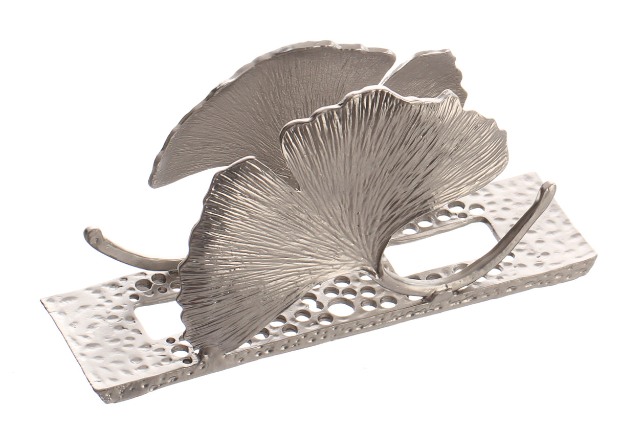 Napkin Holder Flower Shape Silver Metal - LEHADAR