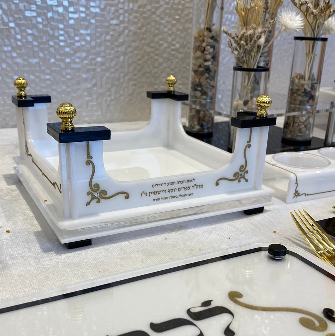 Majestic Napkin Holder Engraved GD/SL/BK W/Crystals - LEHADAR