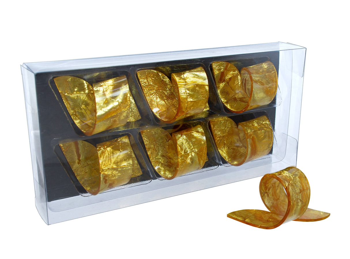 Pack of 6 Acrylic Napkin Rings Inlaid - LEHADAR