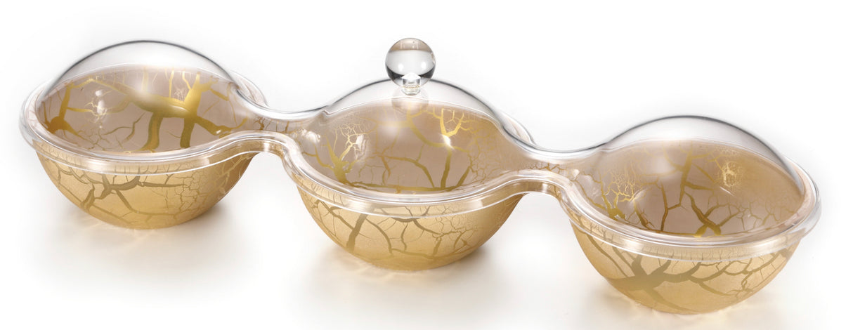 Acrylic linear sectional dish marble white - LEHADAR