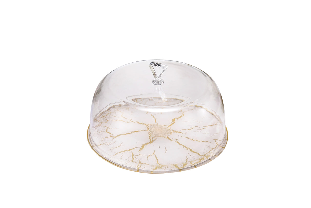 Acrilic round cake tray marble white - LEHADAR