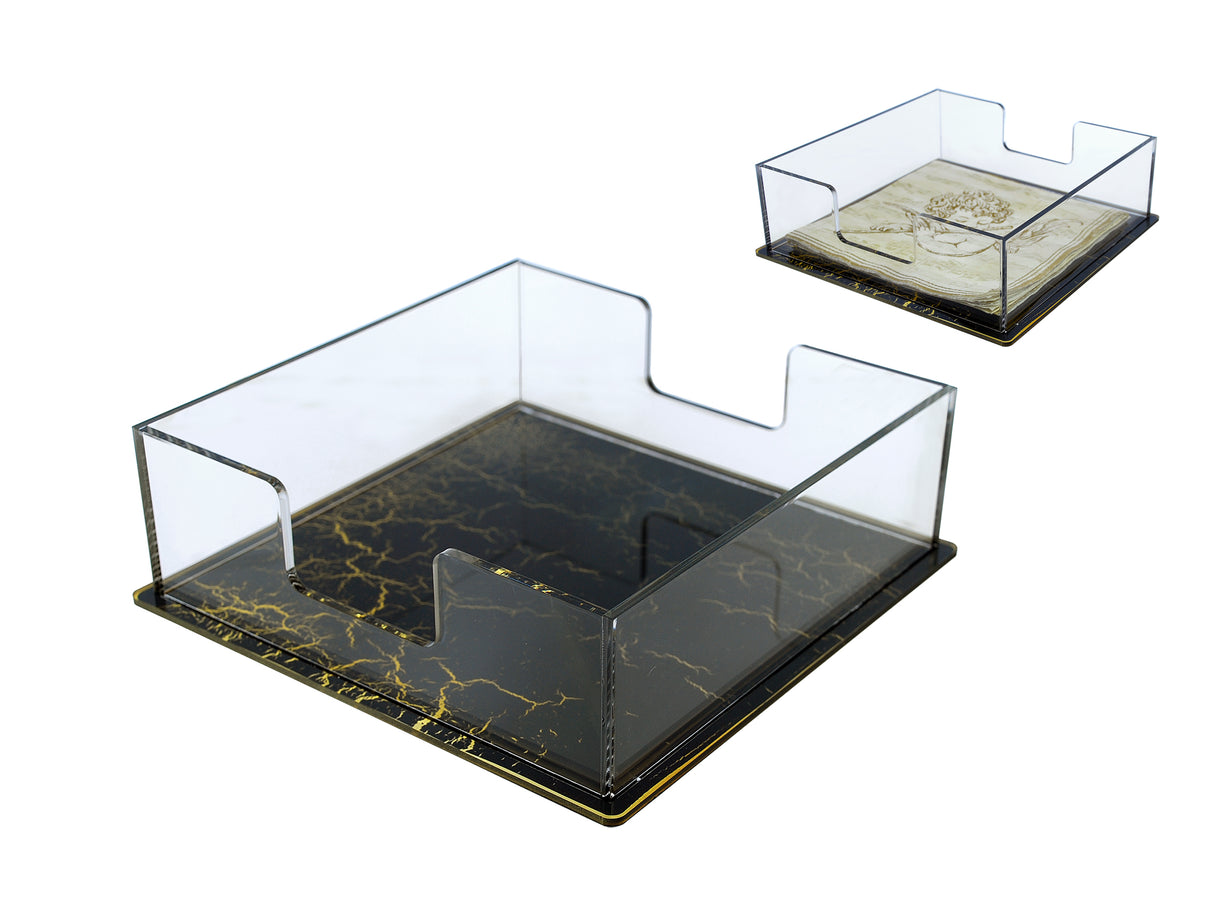 Acrilic napkin holder frame marble black - LEHADAR