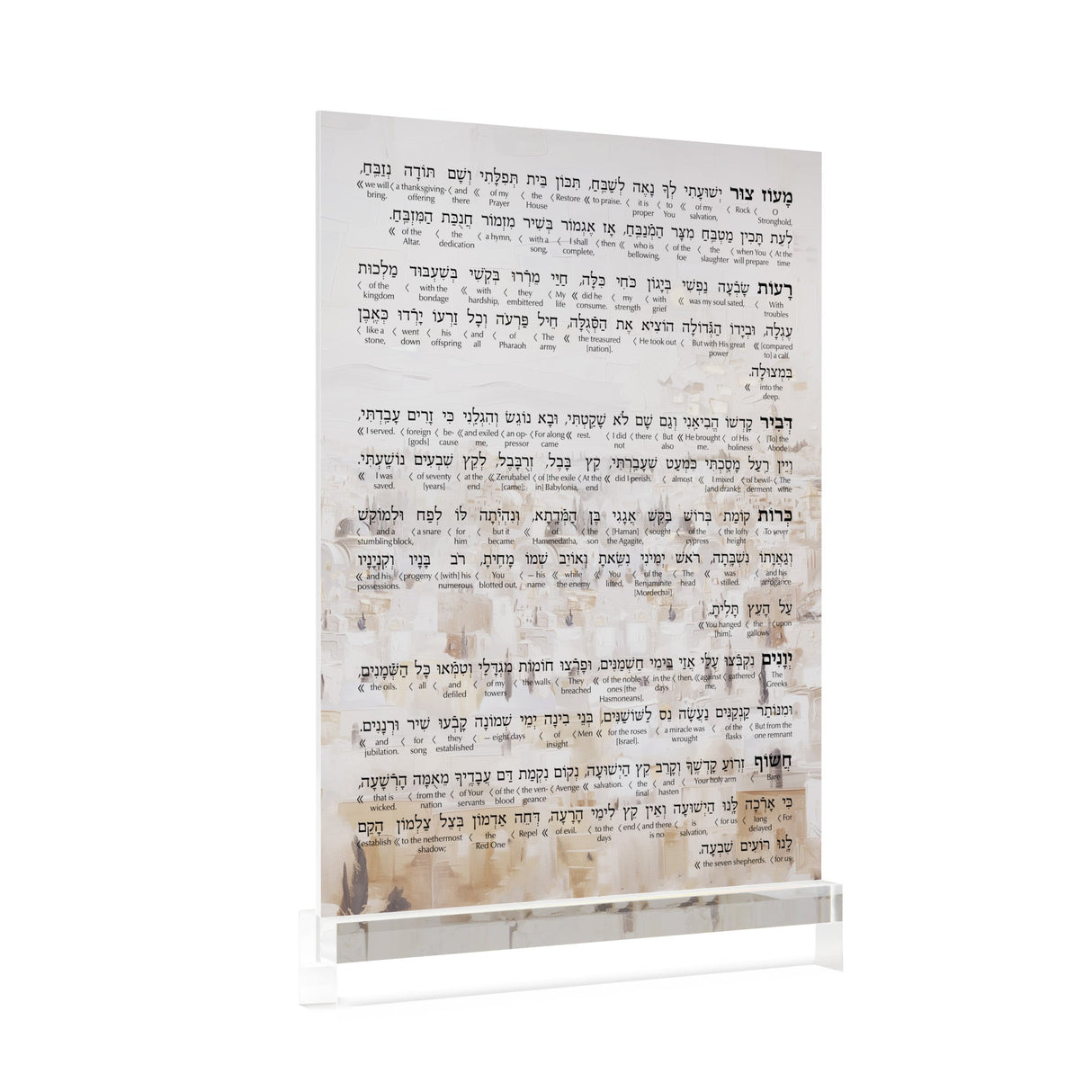 Artscroll Artwork Chanukah Brachos Card - Jerusalem Fire - LEHADAR