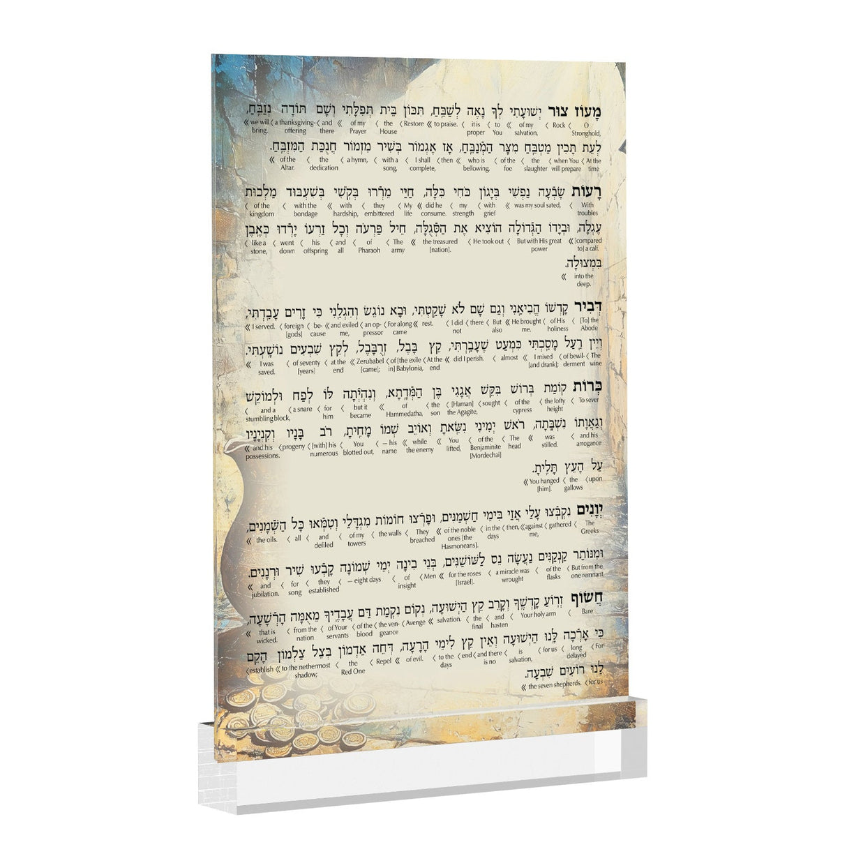 Artscroll Artwork Chanukah Brachos Card - Jerusalem Jug - LEHADAR