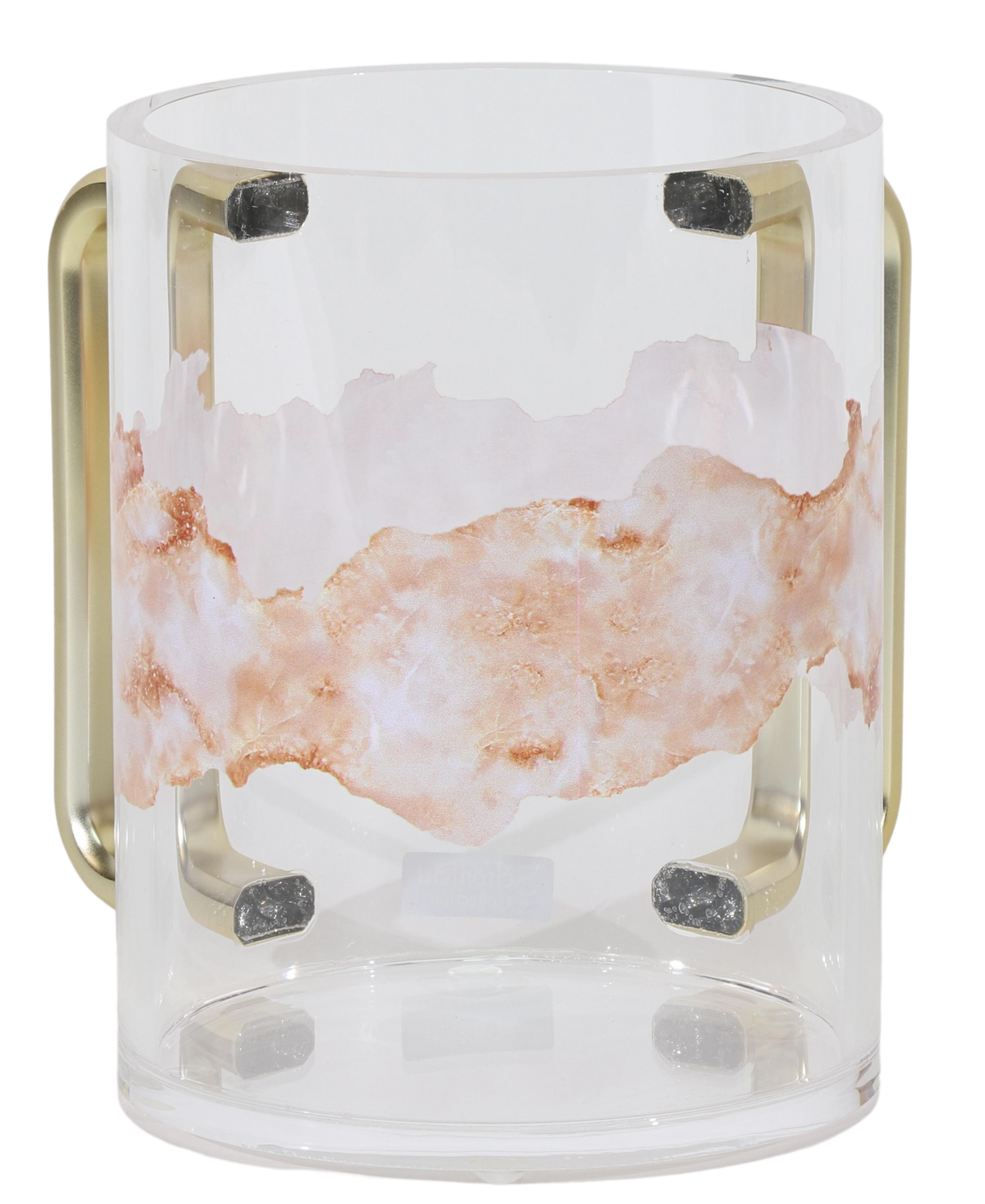 Acrylic Washcup Gold Handles - LEHADAR
