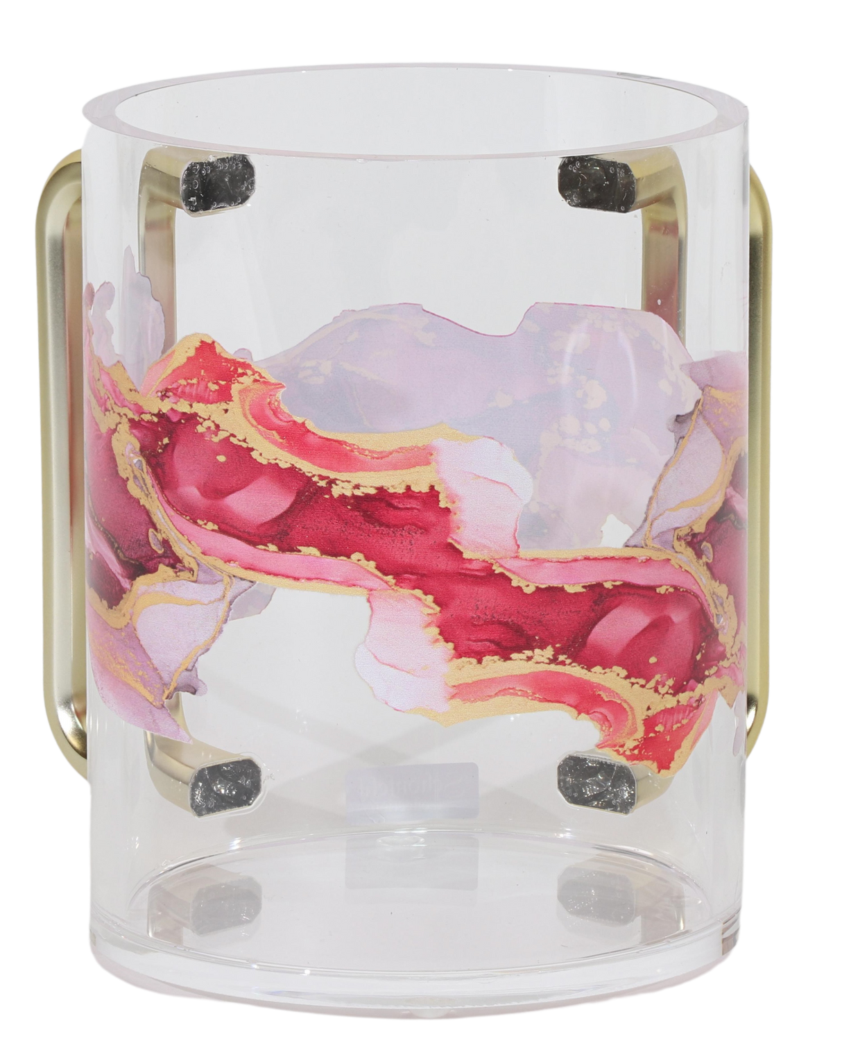 Acrylic Washcup Gold Handles - LEHADAR