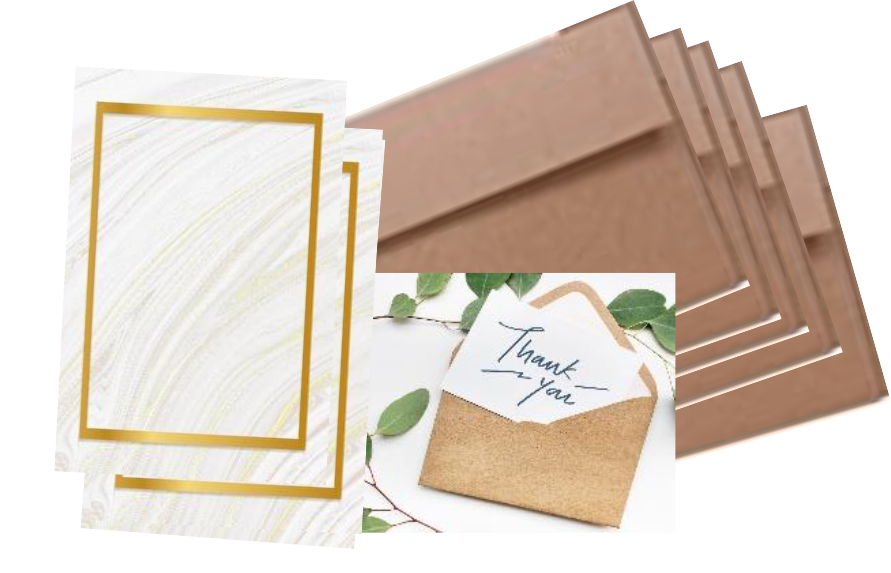 5 Thank You Cards & Envelopes 4"x6" - LEHADAR