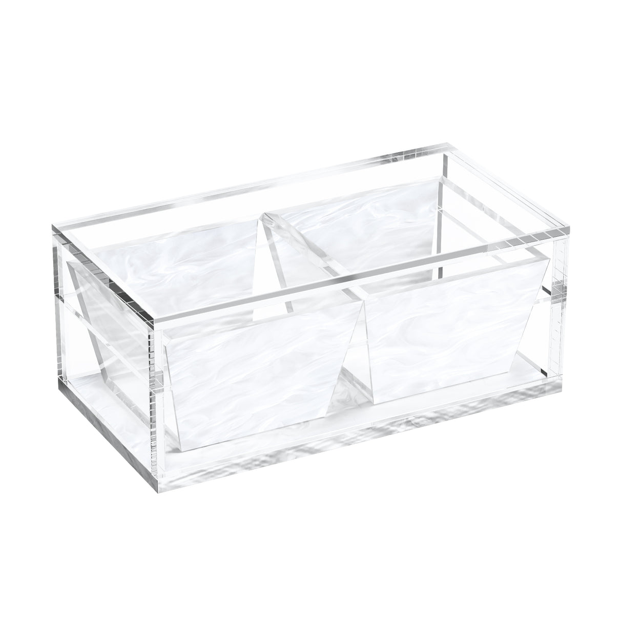 Compartment Dish (2 Dishes) - White Pearl - LEHADAR