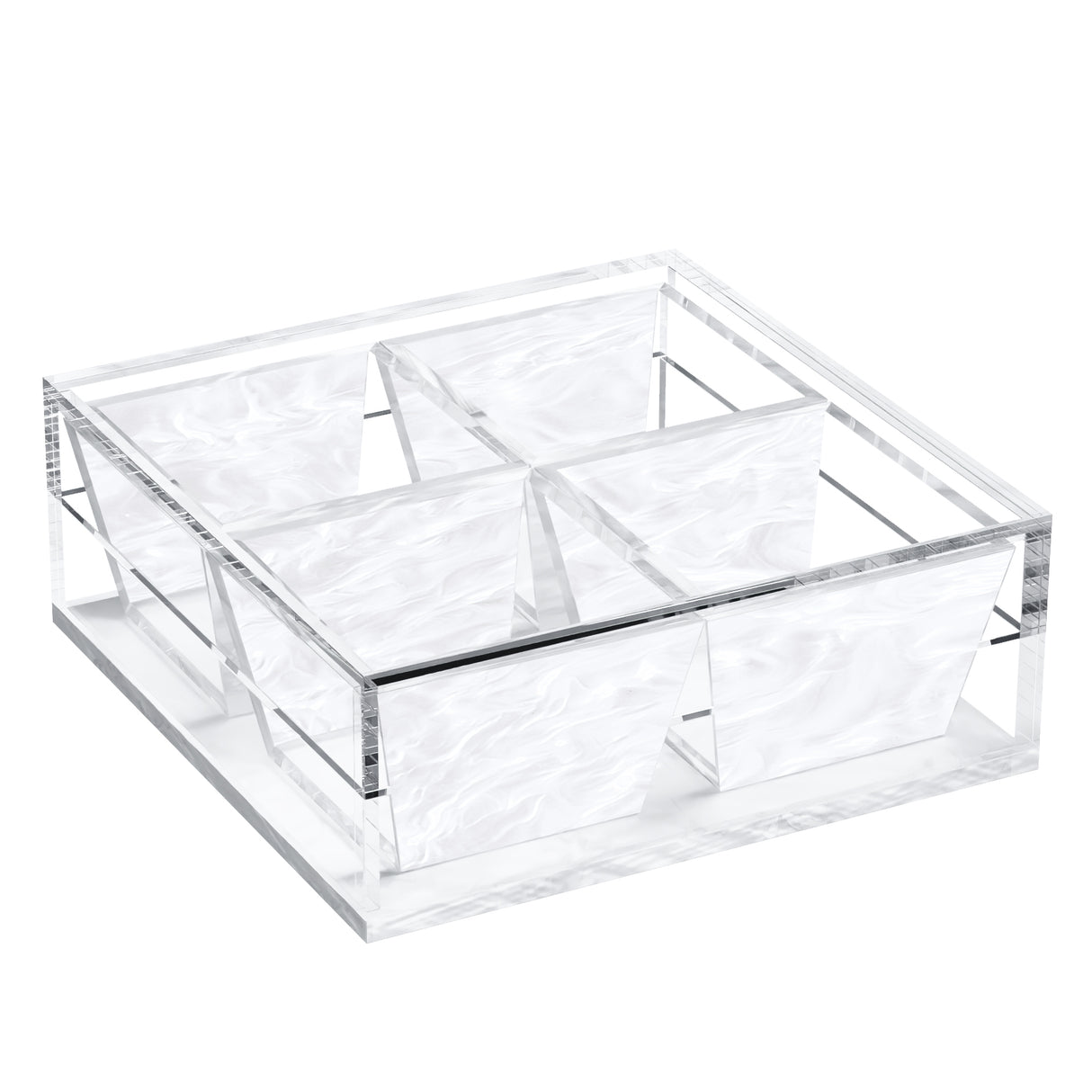 Compartment Dish (4 Dishes) - White Pearl - LEHADAR