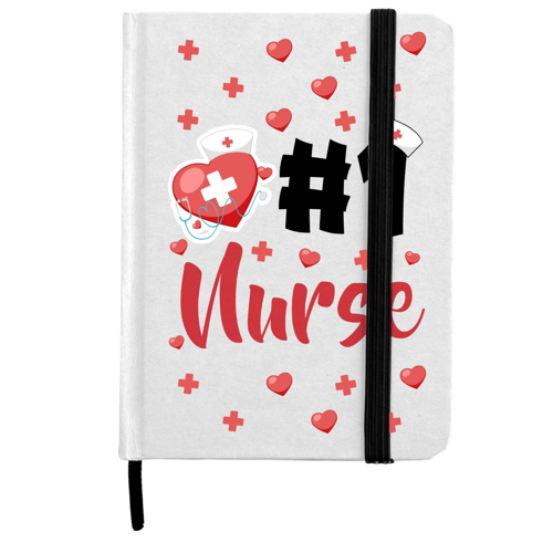 Lined Page Jotter with cardboard finish Quoting "# 1 NURSE" - LEHADAR