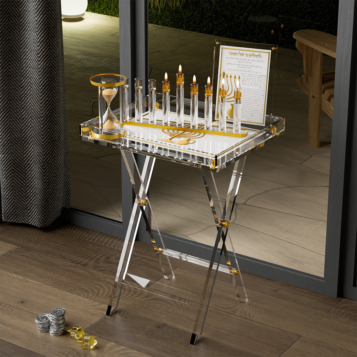 Leatherite Folding Table - LEHADAR
