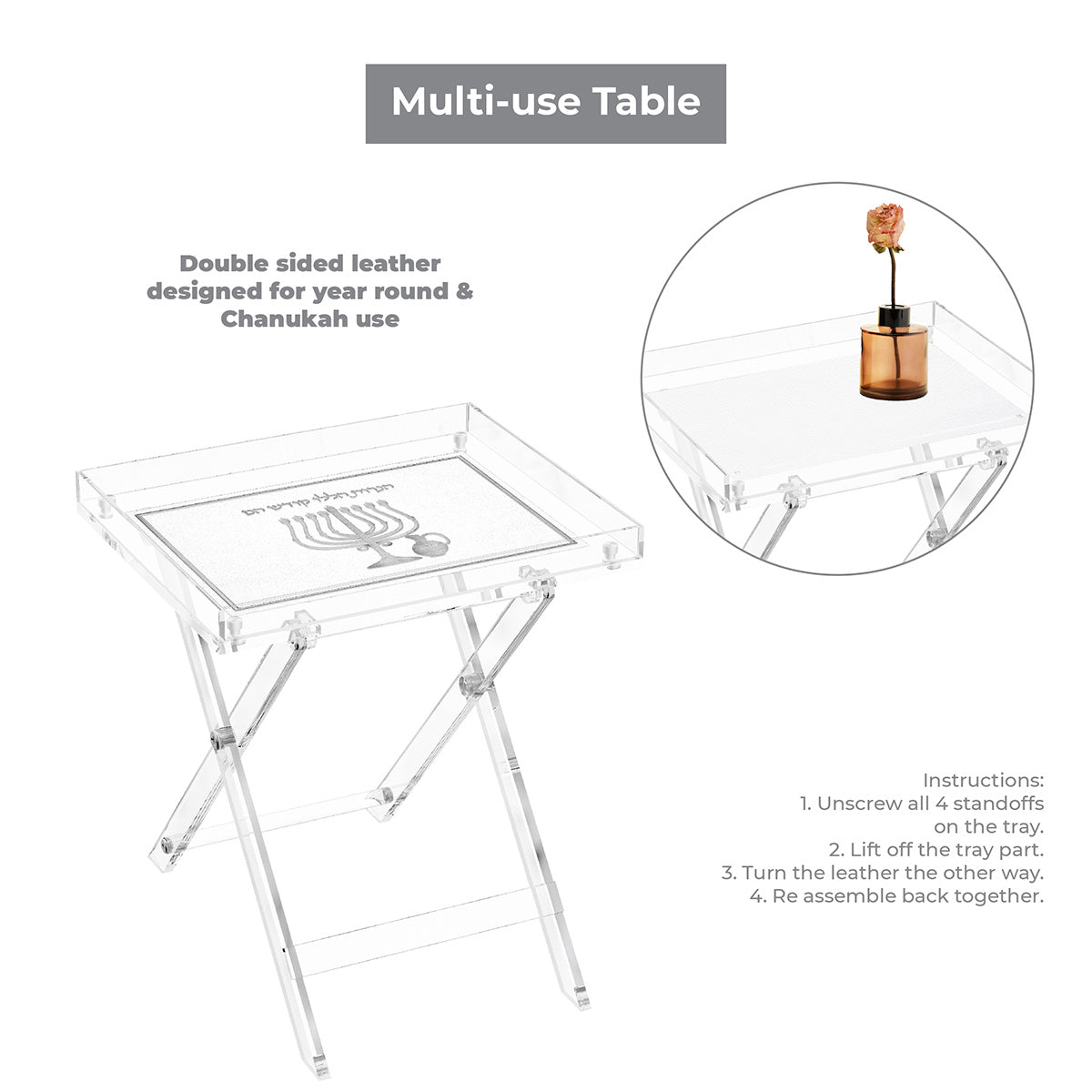 Leatherite Folding Table - LEHADAR