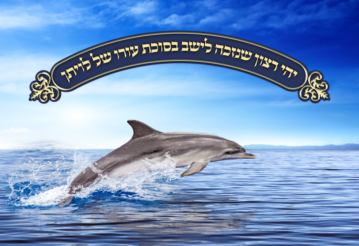 Sukkah Sign Canvas Livauson Flashing Lighting Battery 16X22" - LEHADAR