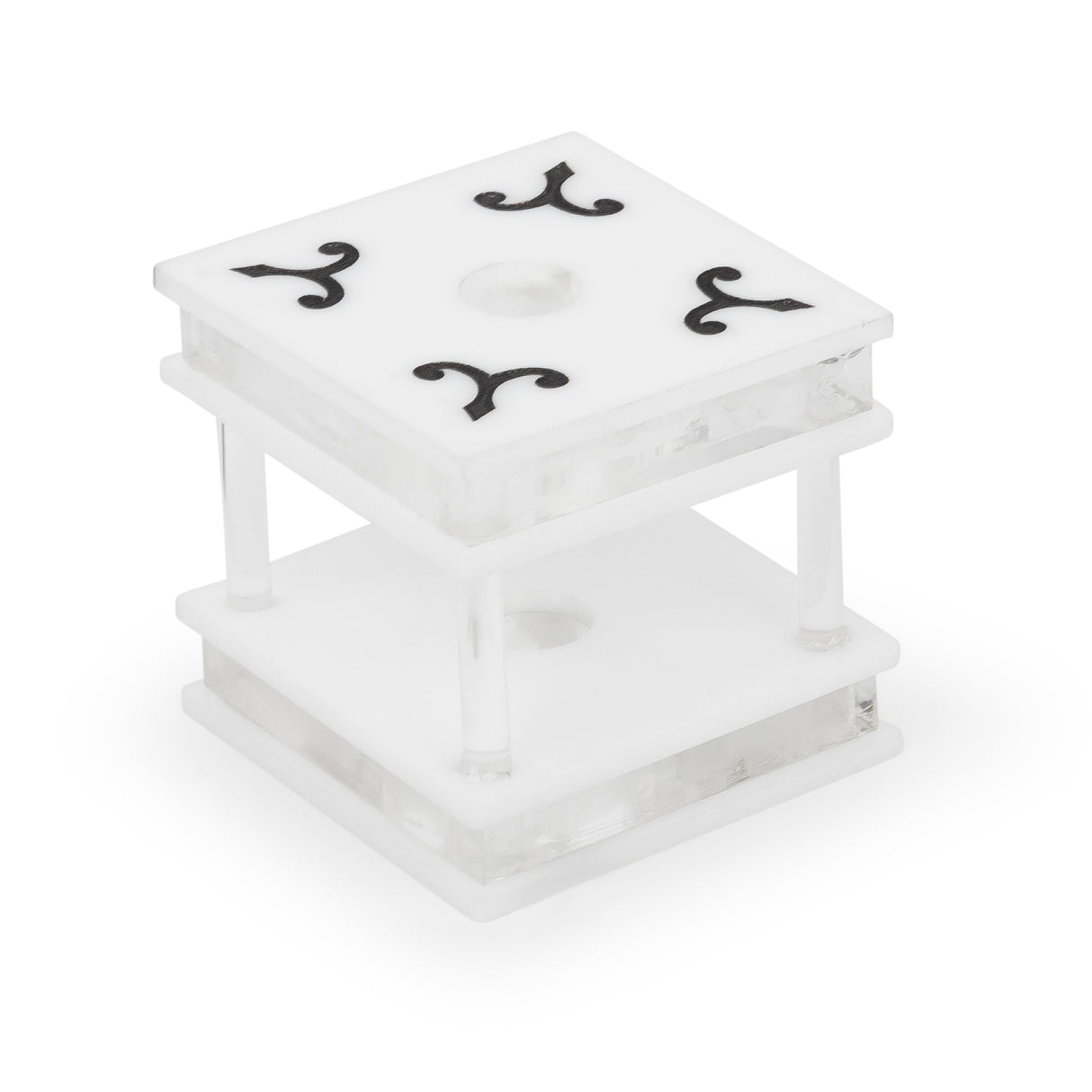 Majestic Feather Decor Engraved GD/SL/BK W/Crystals (Pack of 4) - LEHADAR