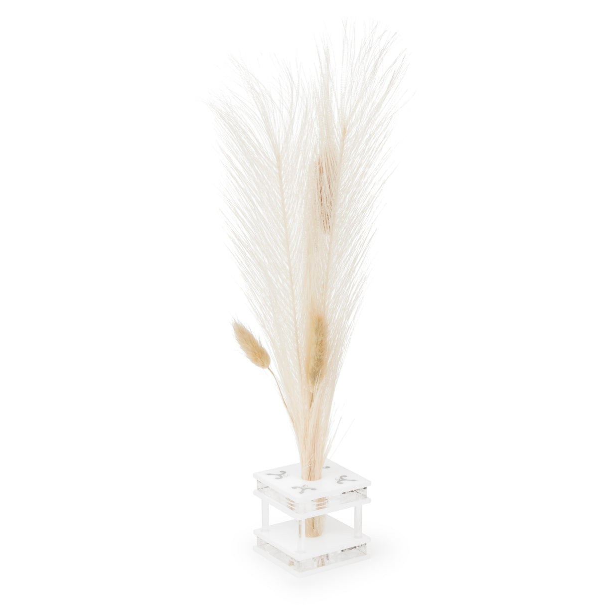 Majestic Feather Decor Engraved GD/SL/BK W/Crystals (Pack of 4) - LEHADAR