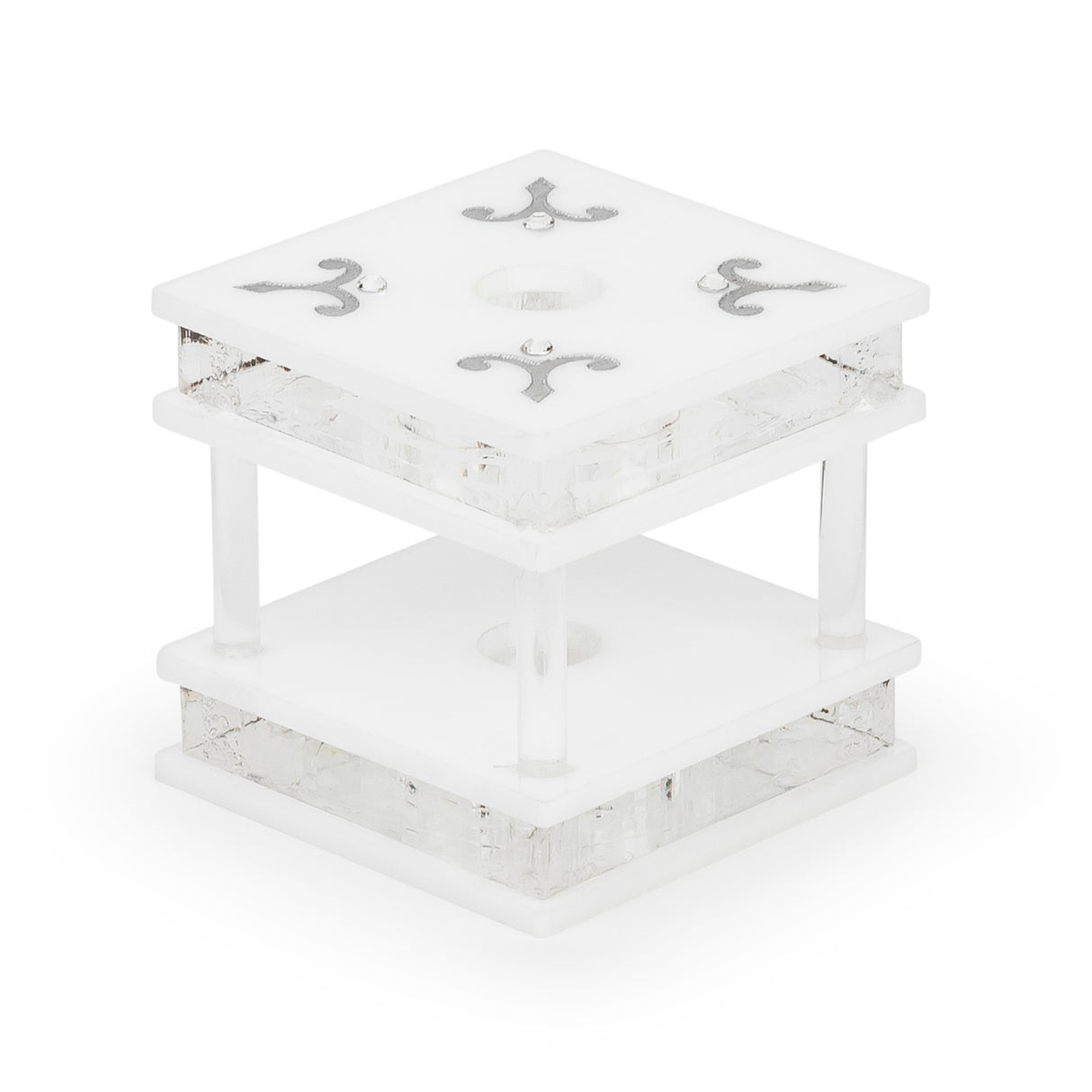 Majestic Feather Decor Engraved GD/SL/BK W/Crystals (Pack of 4) - LEHADAR