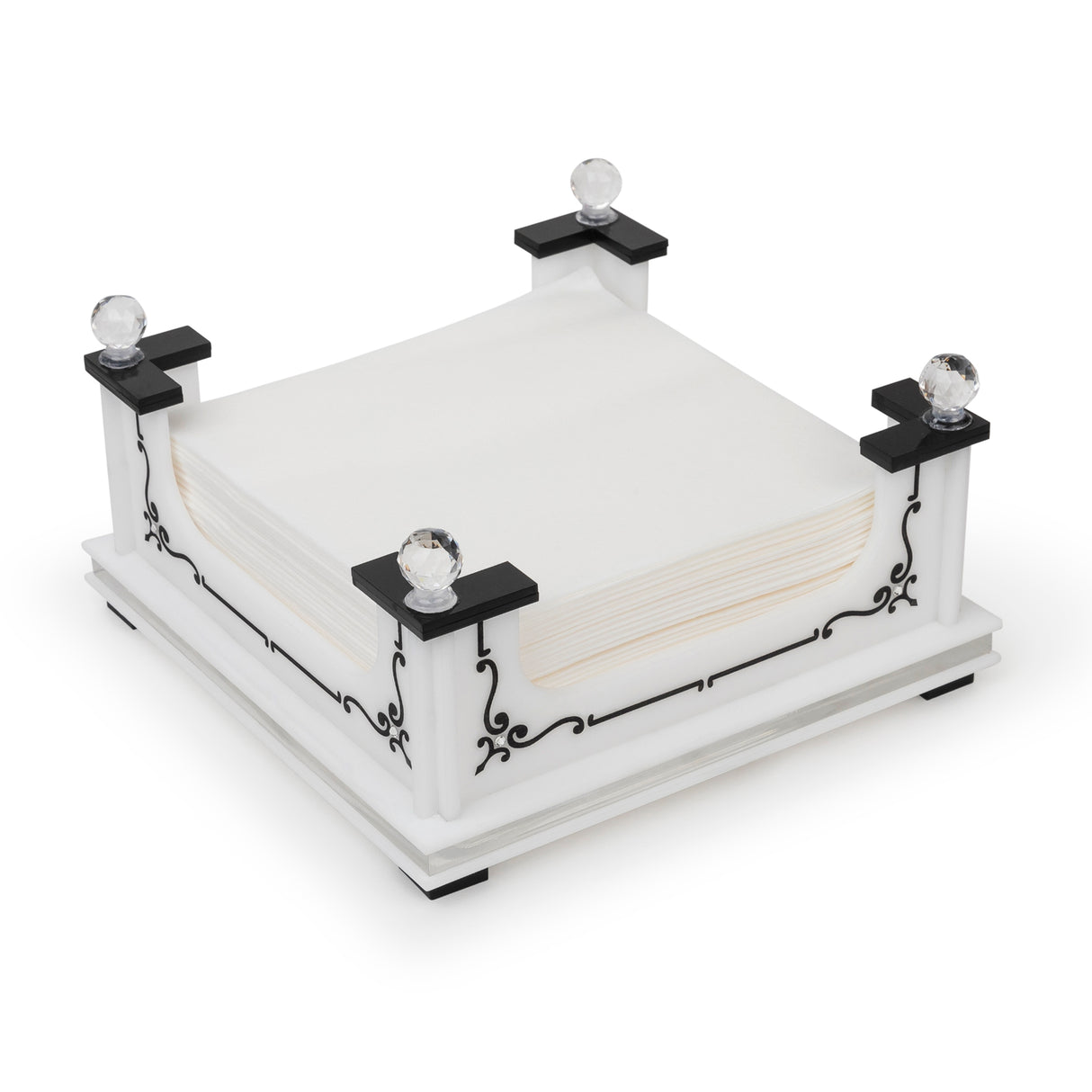 Majestic Napkin Holder Engraved GD/SL/BK W/Crystals - LEHADAR