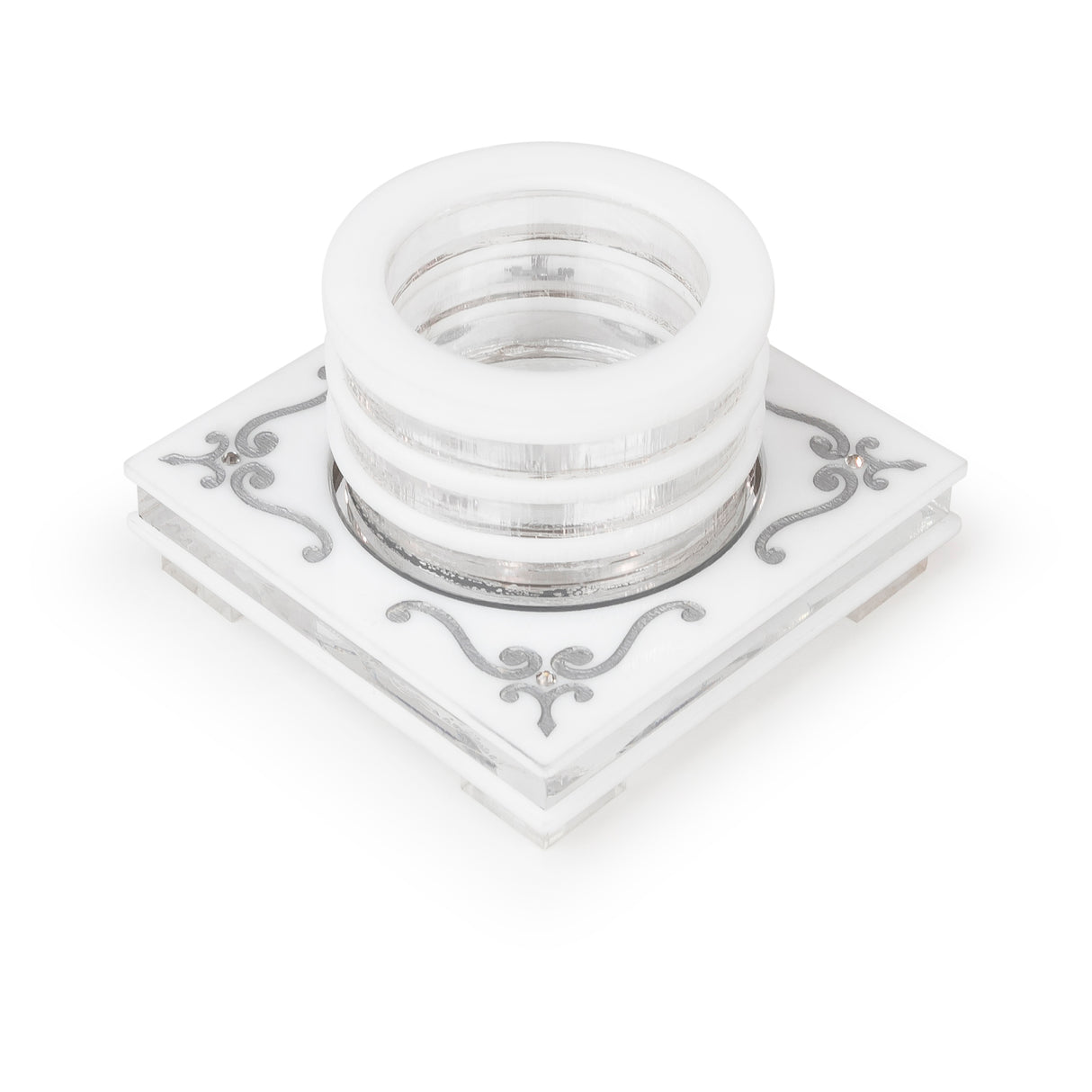 Majestic Honey Dish Engraved GD/SL/BK W/Crystals - LEHADAR