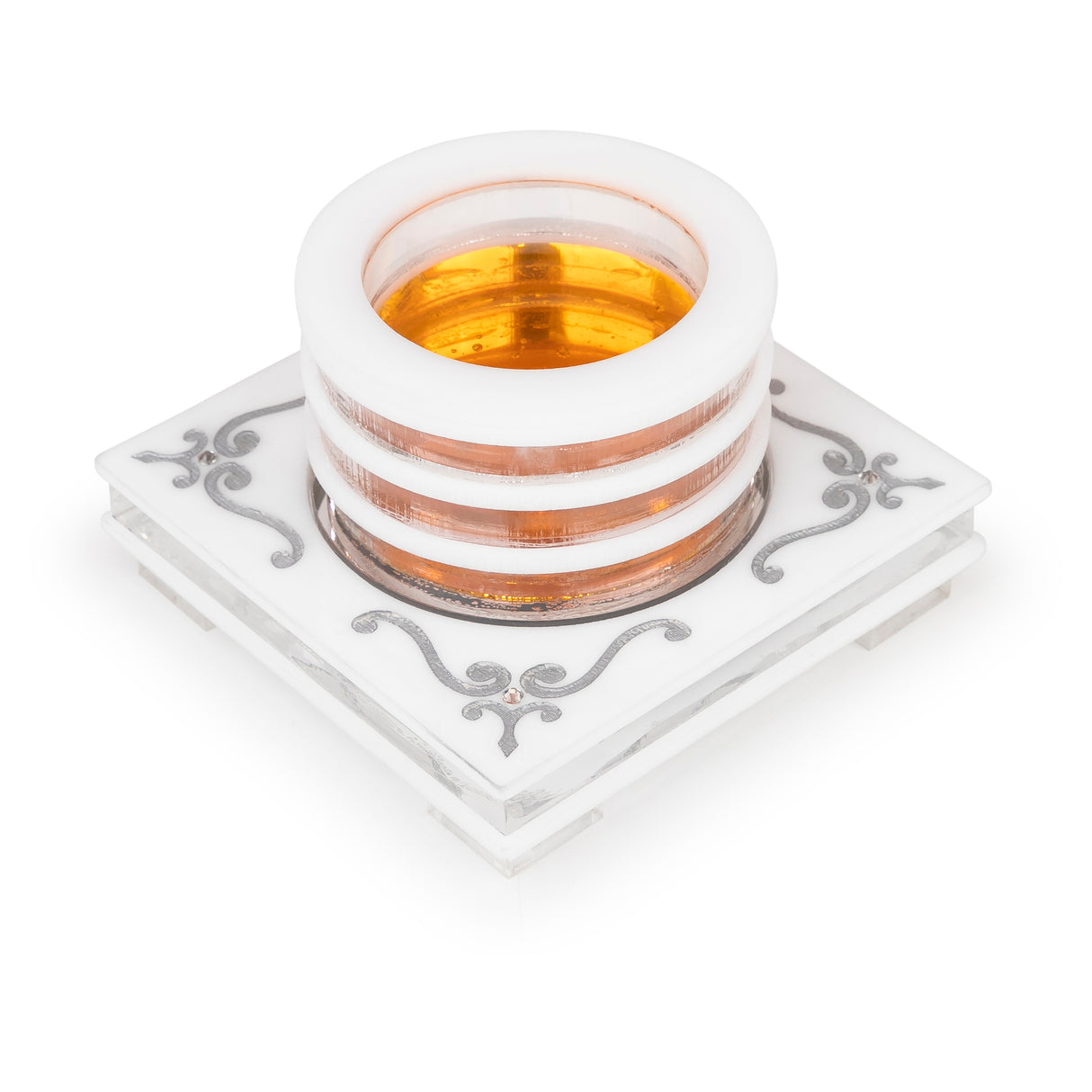 Majestic Honey Dish Engraved GD/SL/BK W/Crystals - LEHADAR