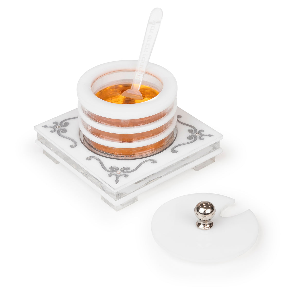 Majestic Honey Dish Engraved GD/SL/BK W/Crystals - LEHADAR