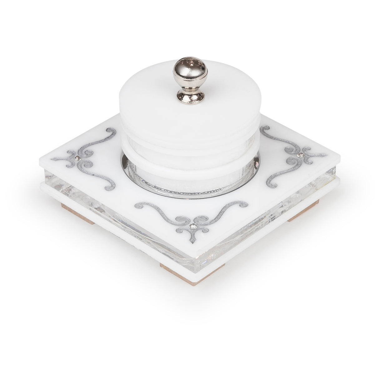 Majestic Single Salt Dish Engraved GD/SL/BK W/Crystals - LEHADAR