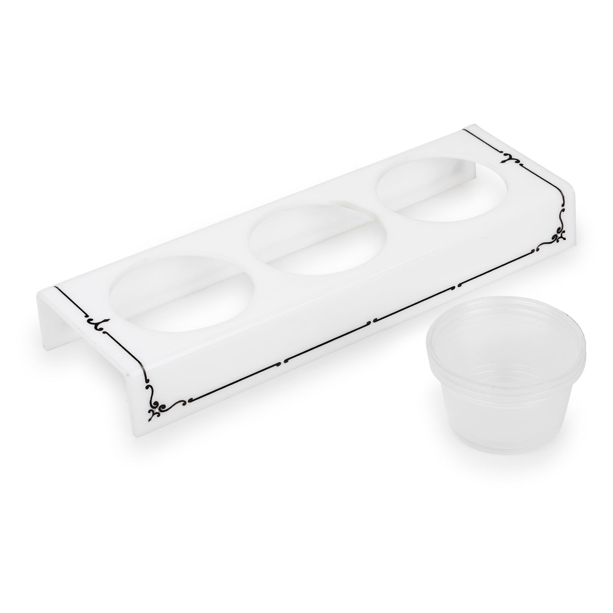 Majestic 2 OZ. Cup Dip Server Lucite Engraved GD/SL/BK W/Crystals (Pack of 4) - LEHADAR