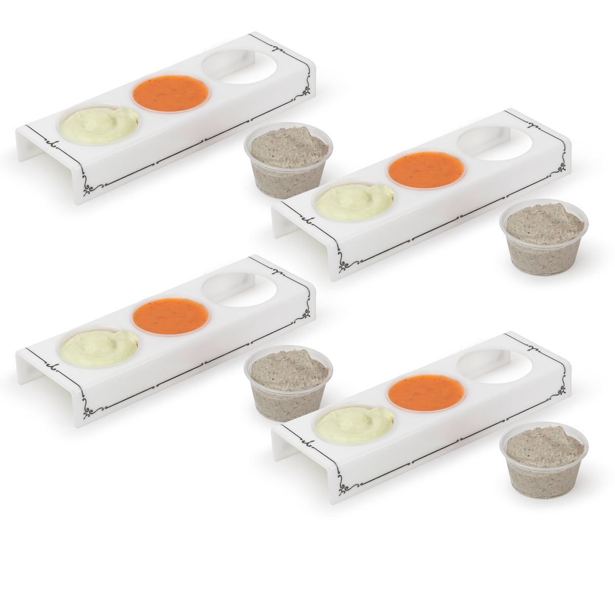 Majestic 2 OZ. Cup Dip Server Lucite Engraved GD/SL/BK W/Crystals (Pack of 4) - LEHADAR