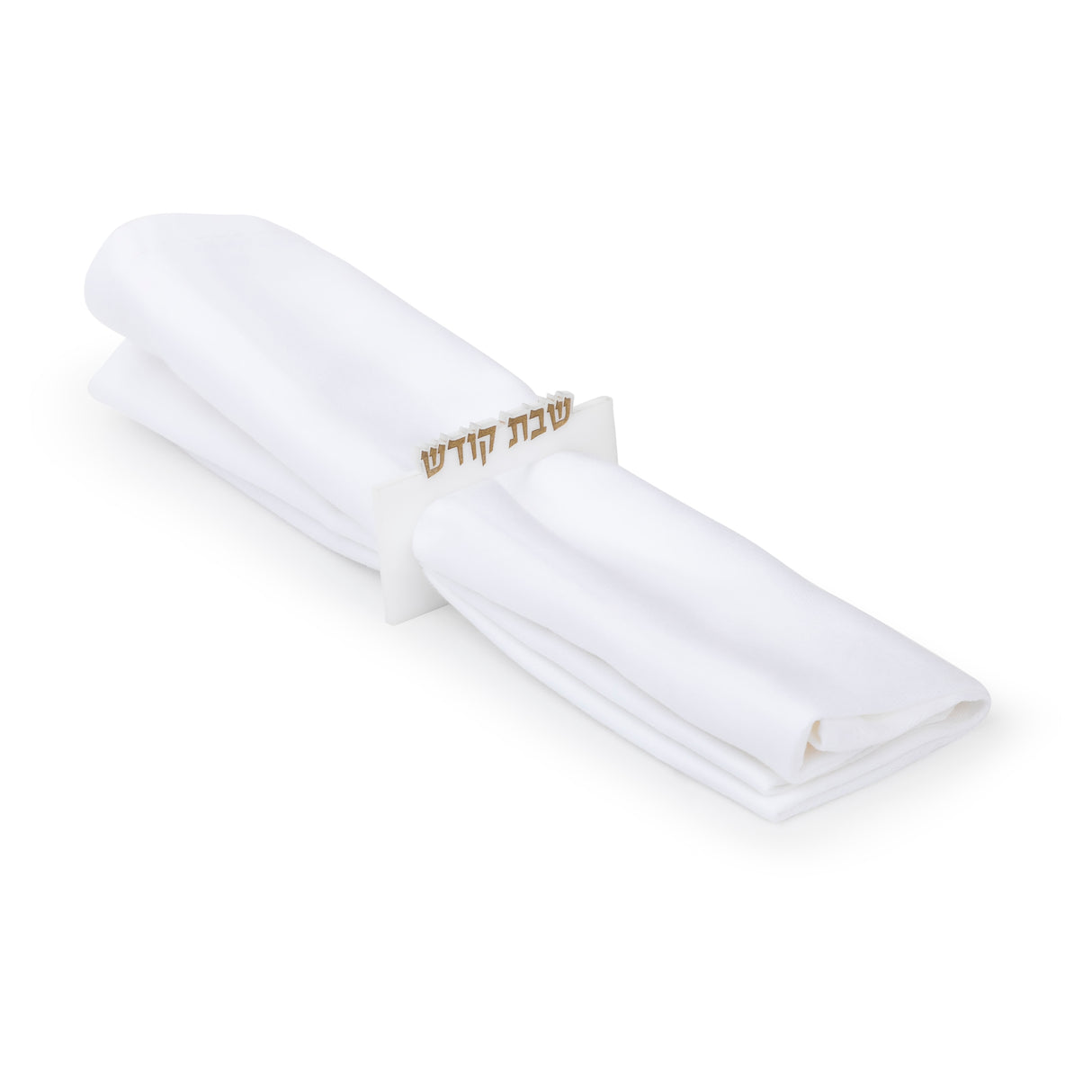 Shabbes Napkin Ring Clear/WT/BK Engraved GD/SL/BK W/Crystals (Pack of 6) - LEHADAR