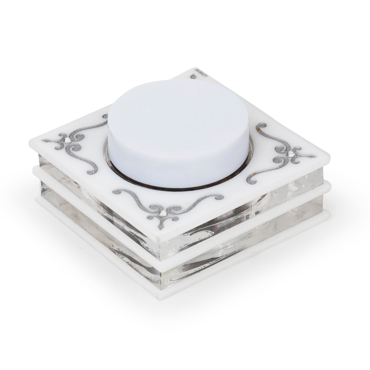 Majestic Besumim Holder Lucite Engraved GD/SL/BK W/Crystals - LEHADAR