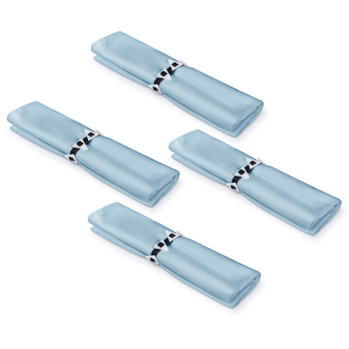 Triangle Buttons Napkin Ring WT/BK/Clear (Pack of 4) - LEHADAR