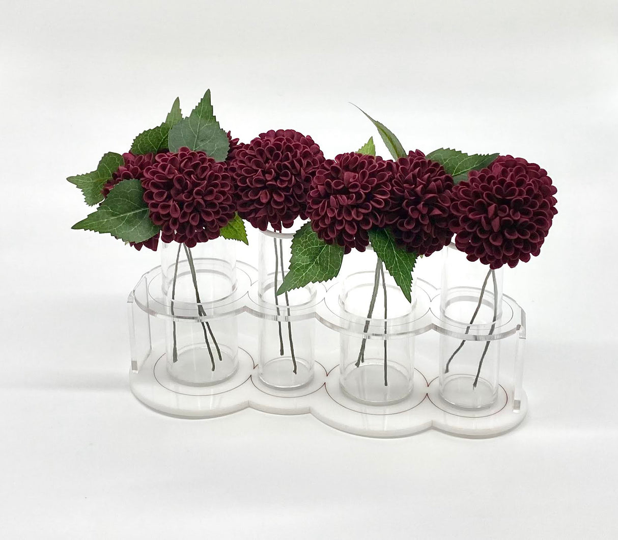 Deep Rose 4 Cylinder Center Vase - LEHADAR