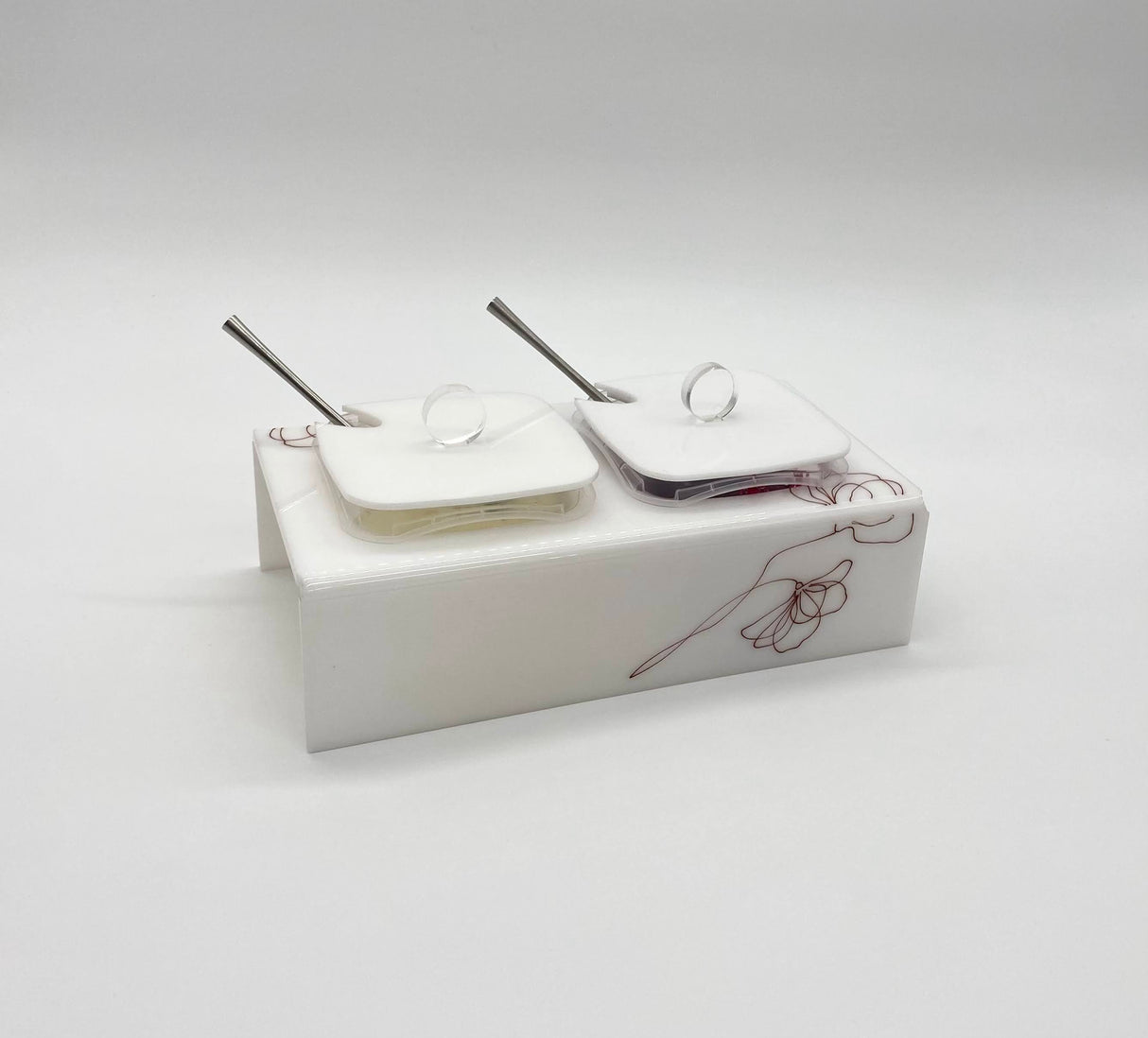 Deep Rose 2 Compartment Dip Dish (For Disposable Containers) - LEHADAR