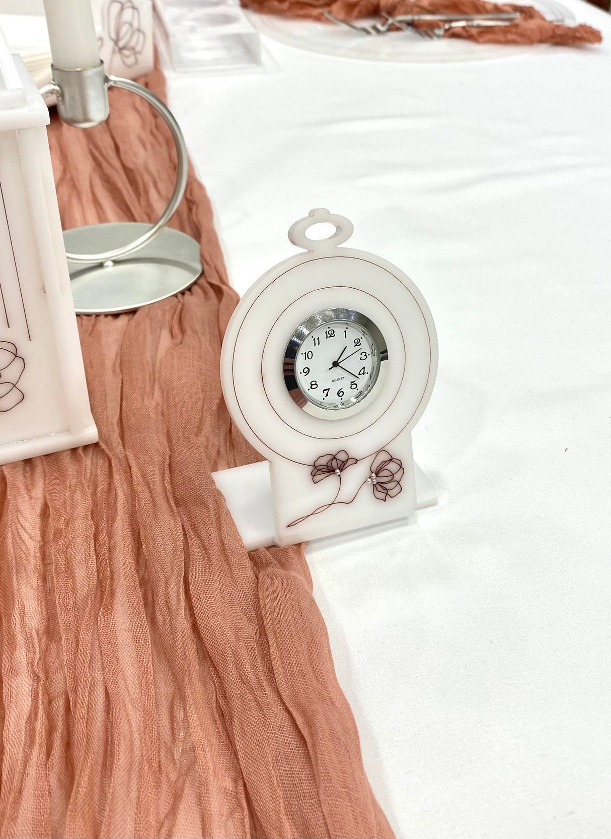 Deep Rose Desk Table Clock - LEHADAR