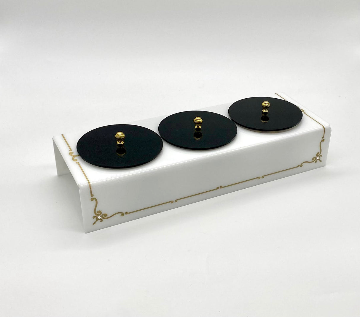 Majestic Dip Dish or Candy Dish Round Disposable Container Holder Engraved GD/SL/BK W/Crystals - LEHADAR