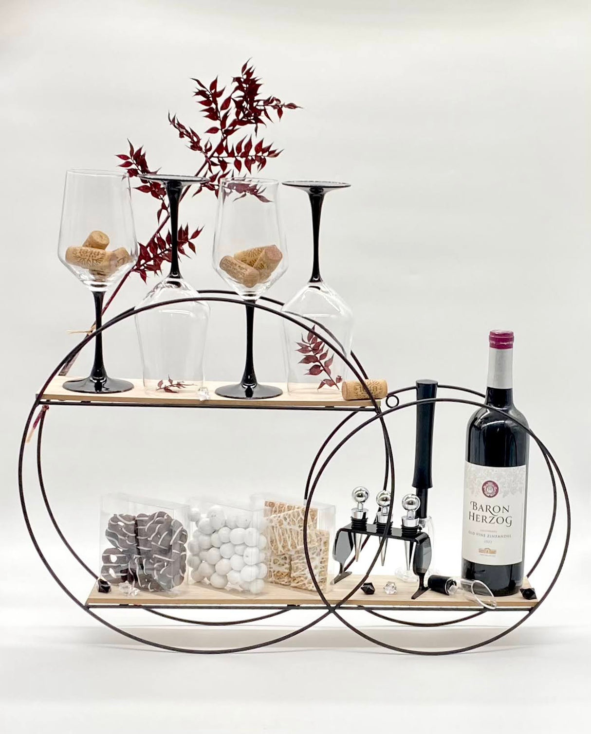 Double ring Wine Lovers' Mishloach Manos Arrange LE-5313-H