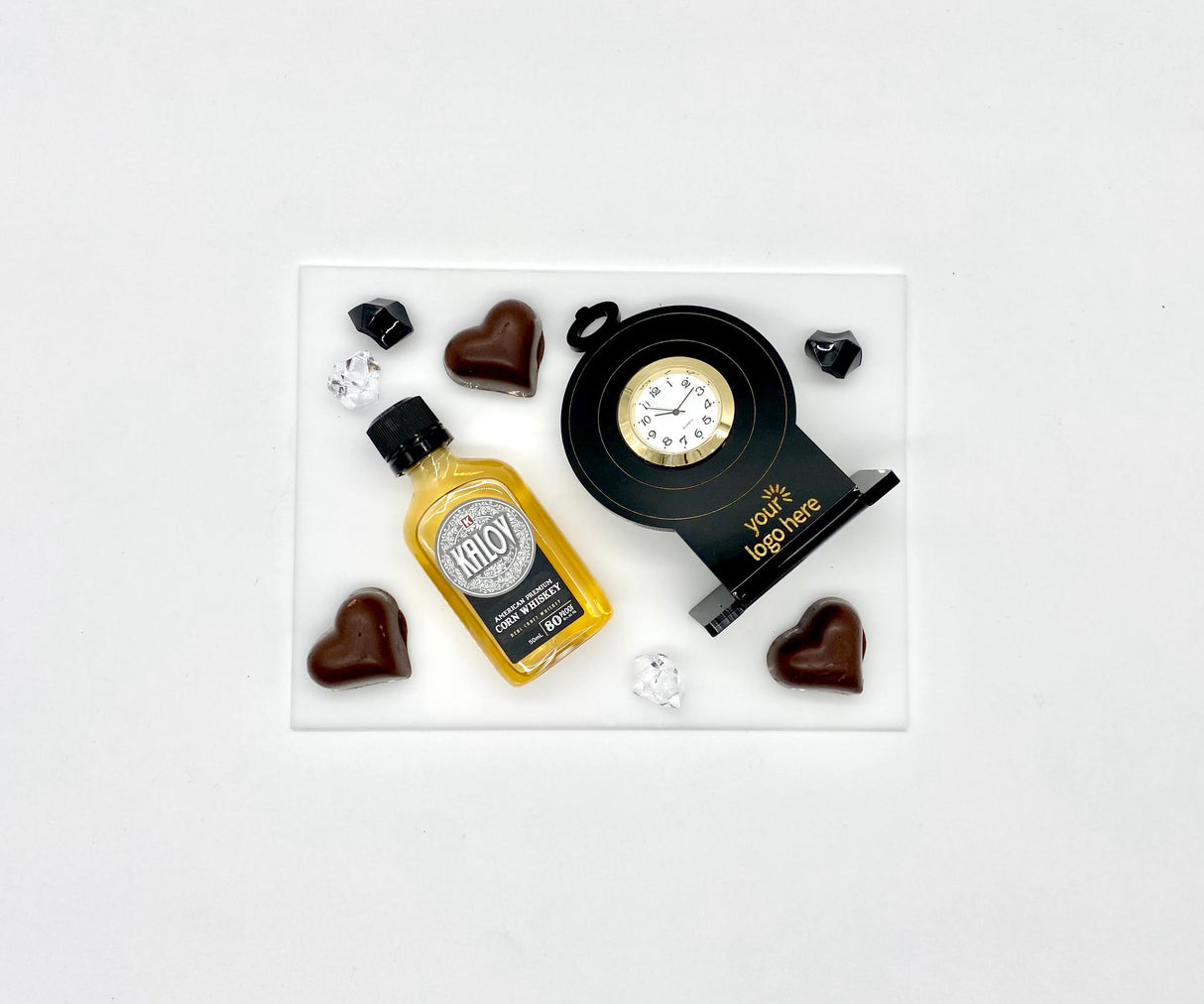 Pocket Watch Shape - Desk Clock Mishloach Manos Arrangement LE-5183