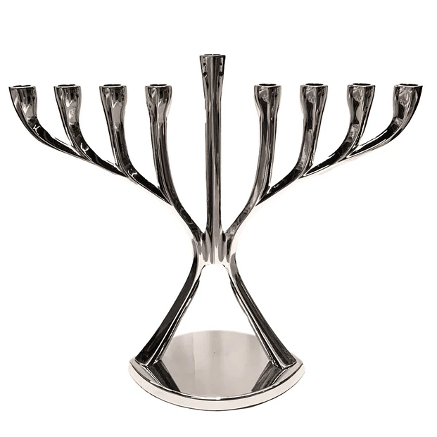 Elegant Metal Menorah - LEHADAR