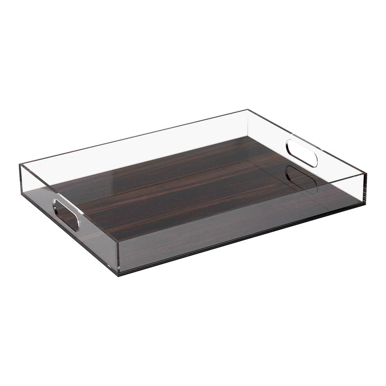 Lucite Wood Look Tray - LEHADAR