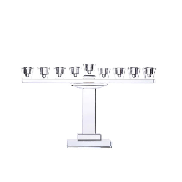 Crystal Menorah On Stand - LEHADAR