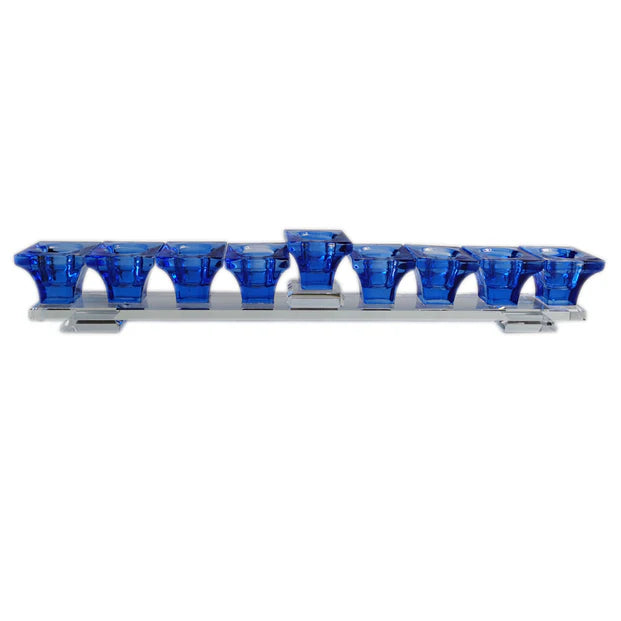 Elegant Flat Crystal Menorah - LEHADAR